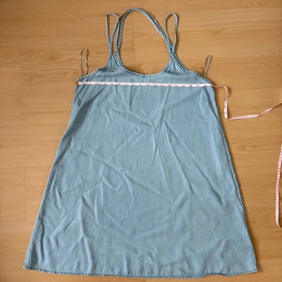 Twik Simons Light Denim Tank Dress Size L Racerback A-Line Knee Length - Picture 7 of 11